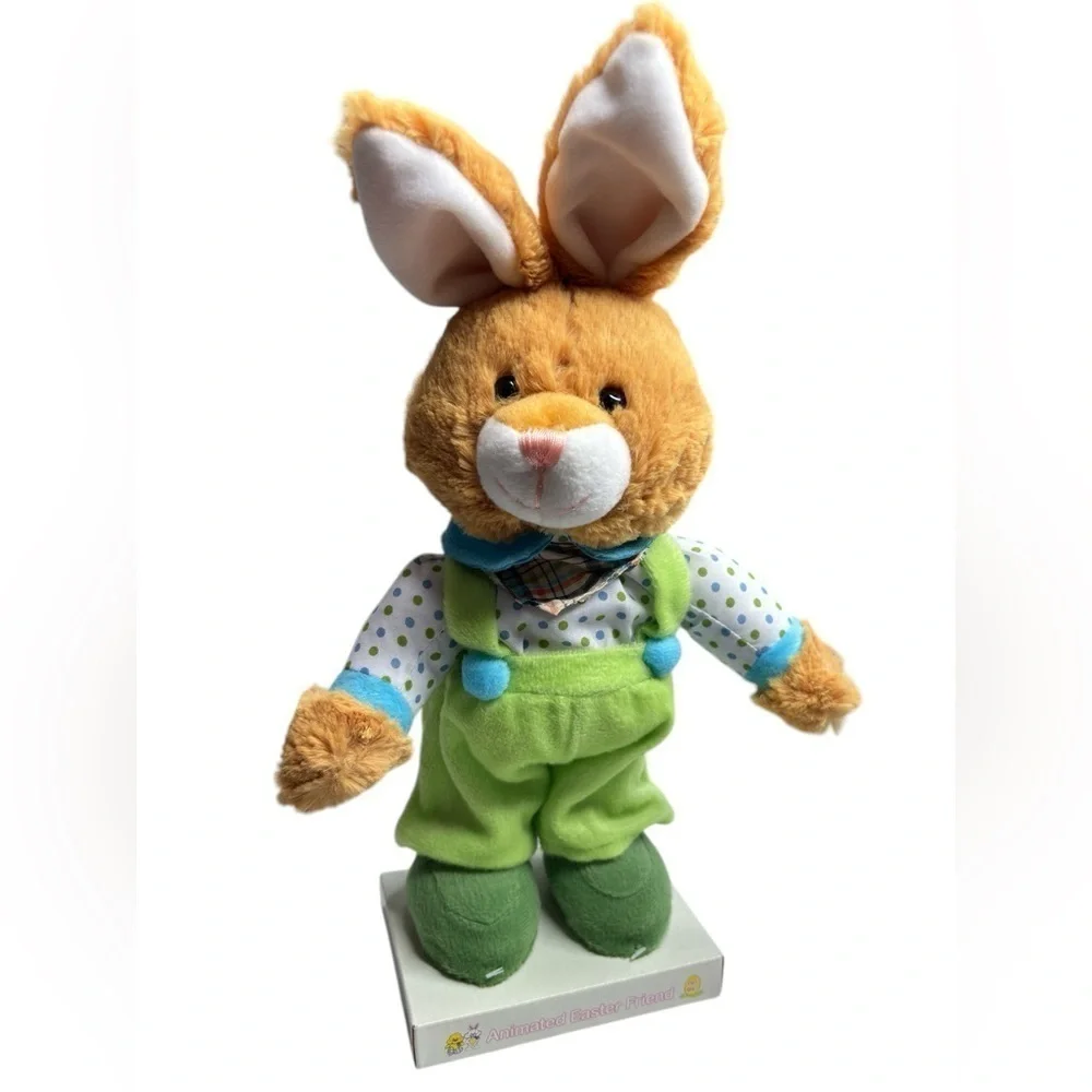 Animated Singing and Dancing Plush Easter Bunny Mechanical Stuffed Rabbit Toy
